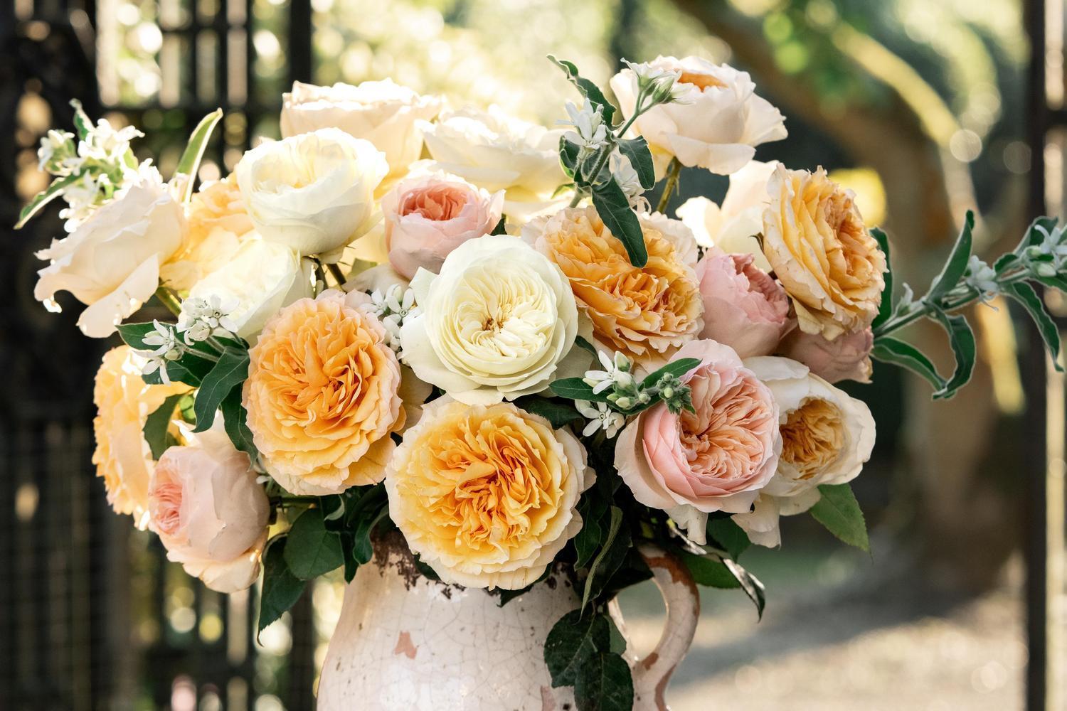 Summer Rose Bouquets for Outdoor Dining and Garden Parties