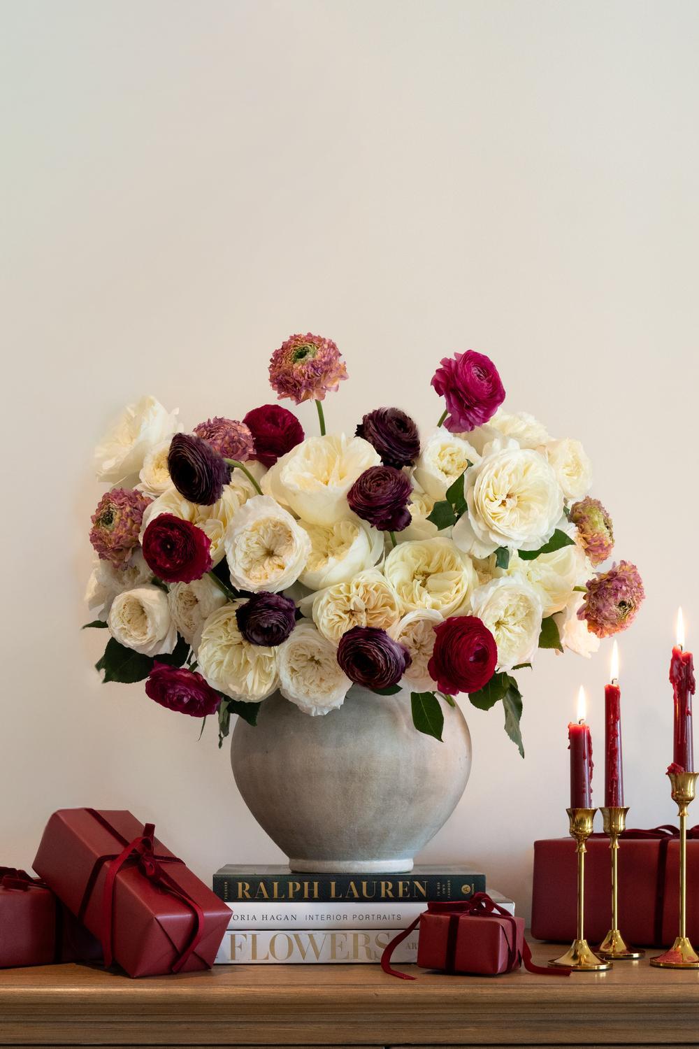 White rose floral arrangement