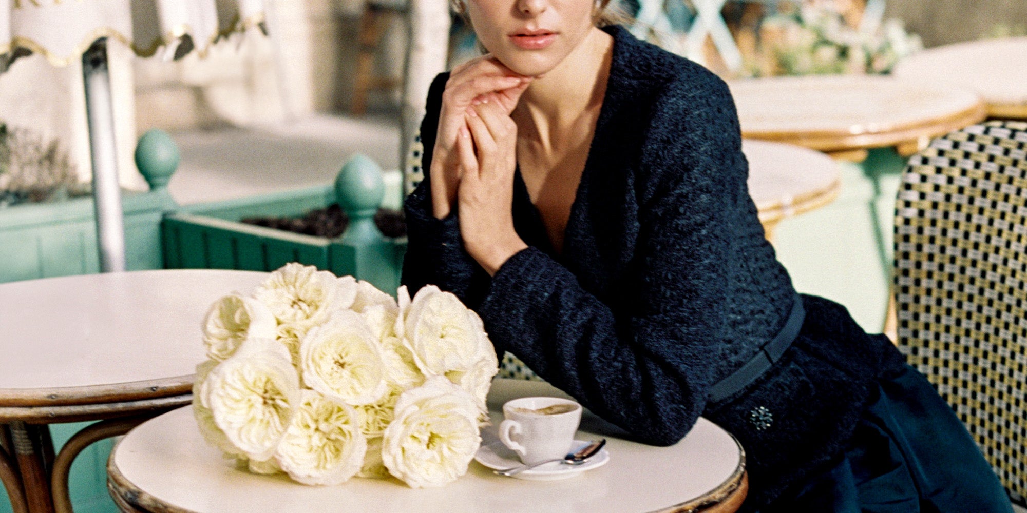 Leonora Muse in Paris Coffee Shop