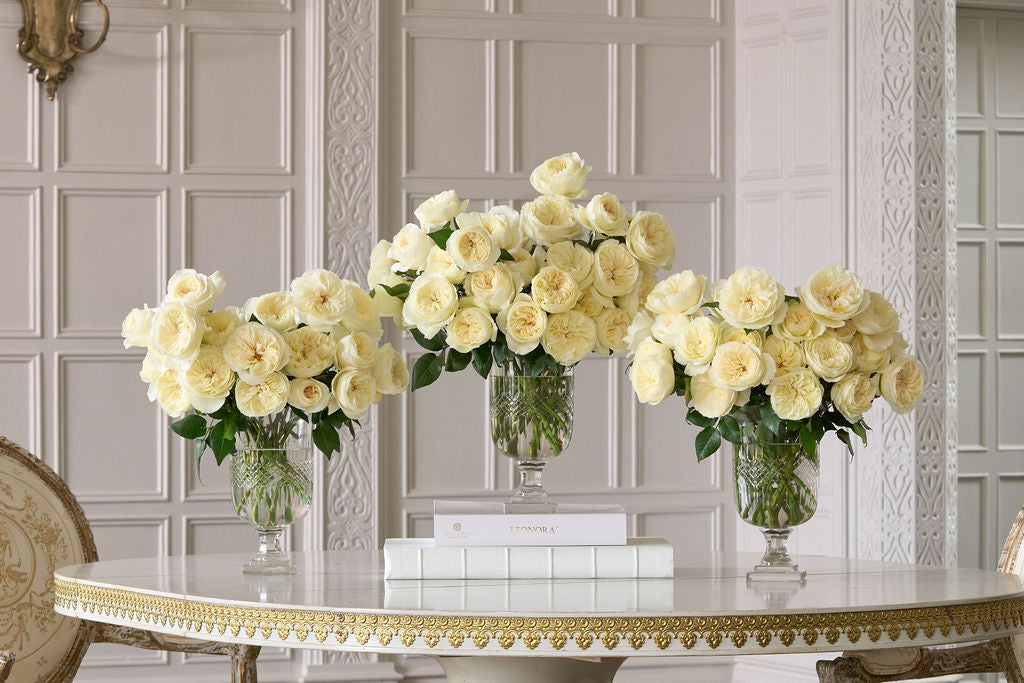 Trio of Vases with Leonora Roses