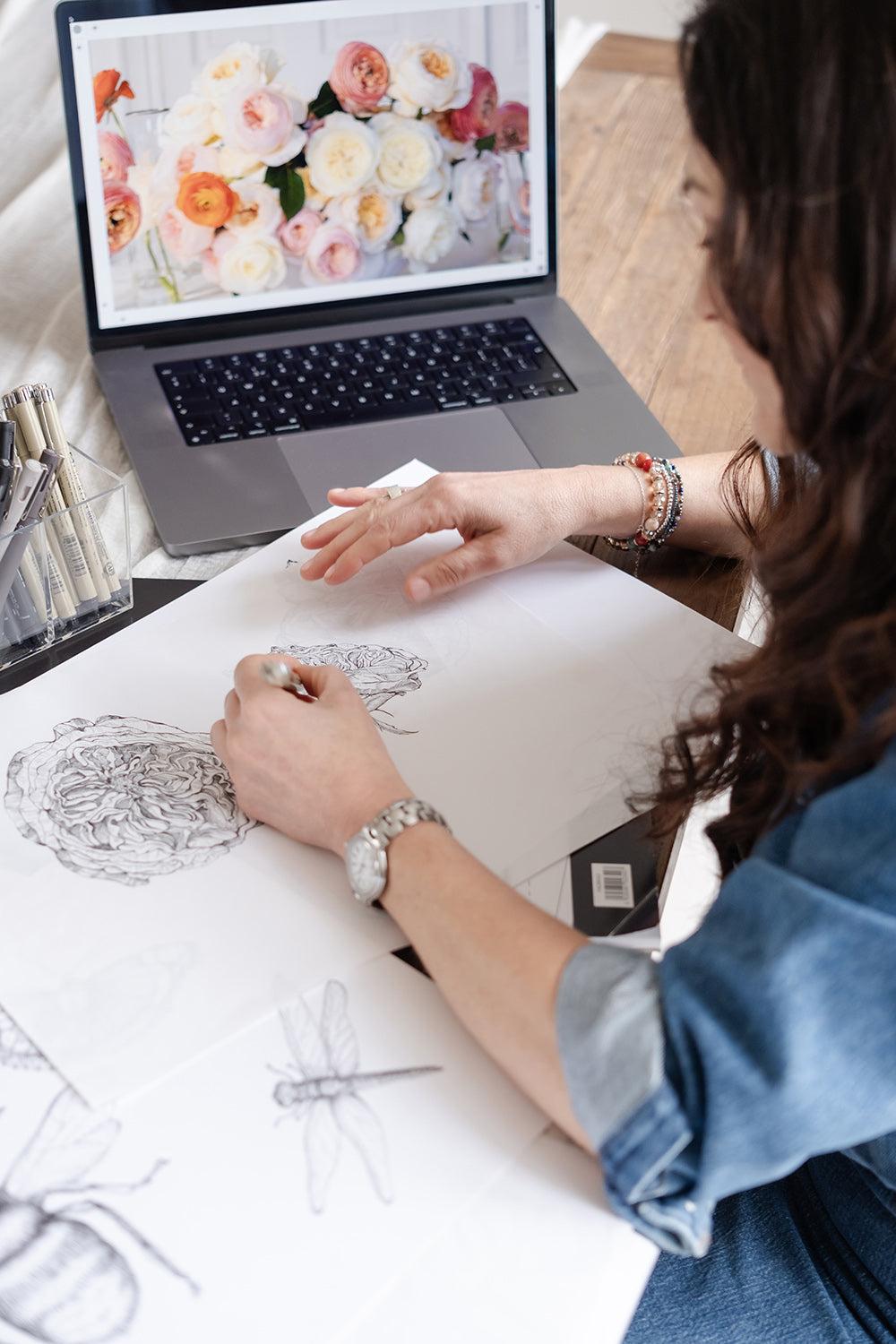 David Austin Rose Bouquets Botanical Illustrations