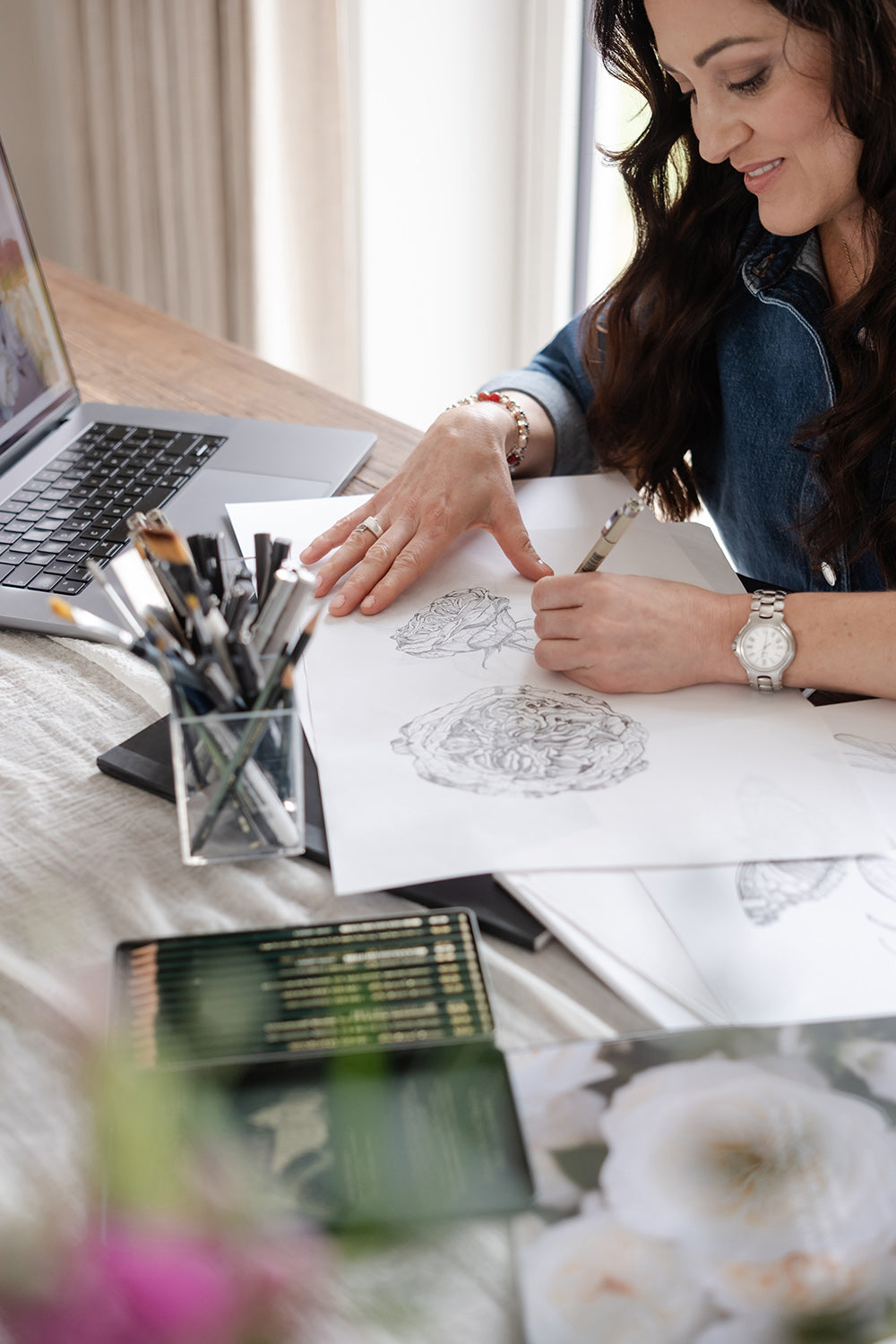 David Austin Rose Bouquets Botanical Illustrations