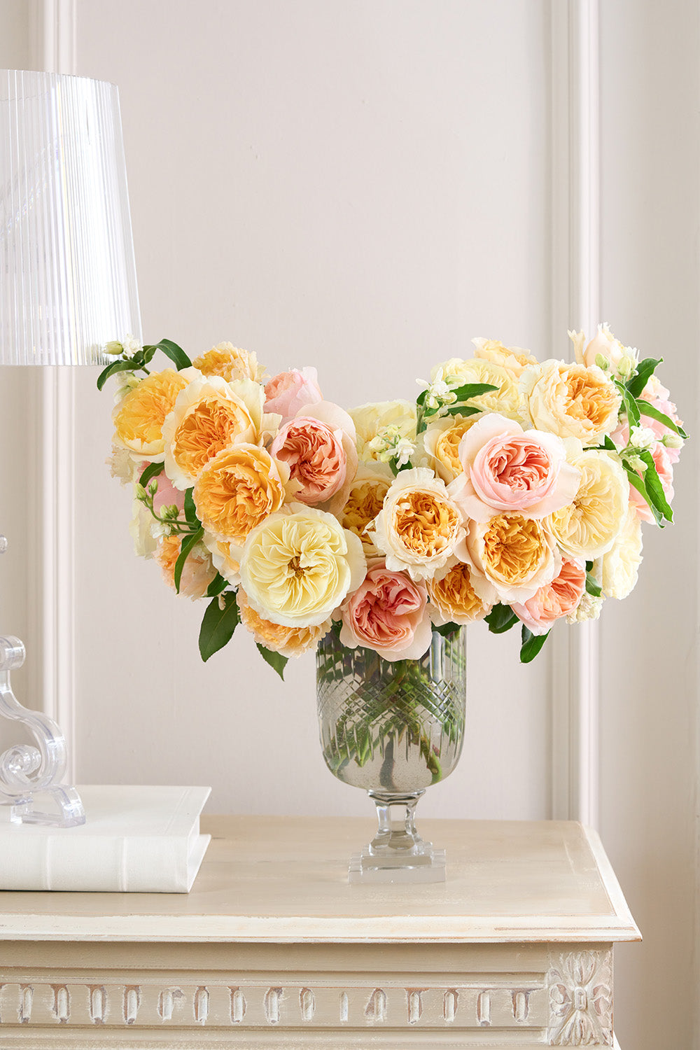 32 Stems Sorbet Shades Rose Bouquet Arrangement in Vase