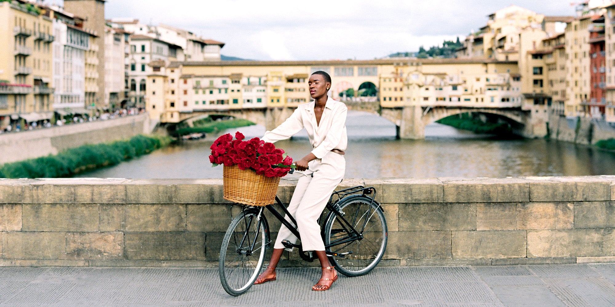 Tess Rose Muse with Red Roses in Basket