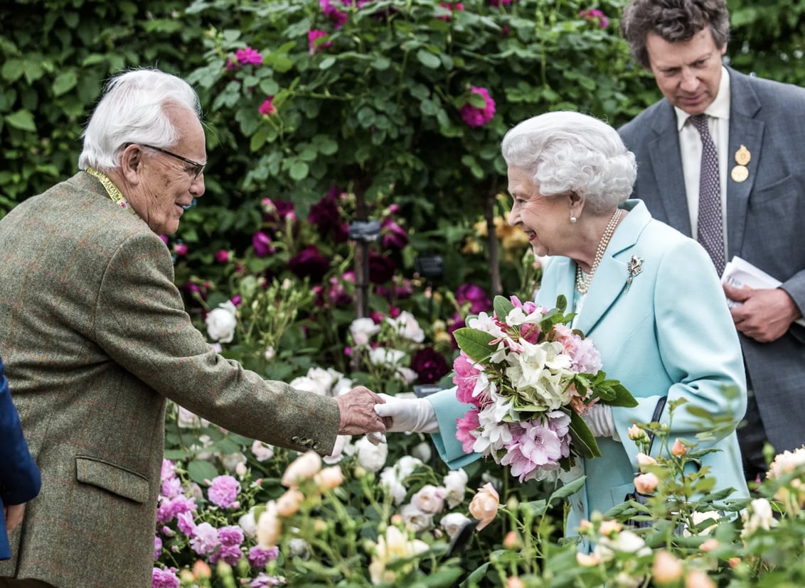 David Austin Senior with Her Majesty Queen Elizabeth