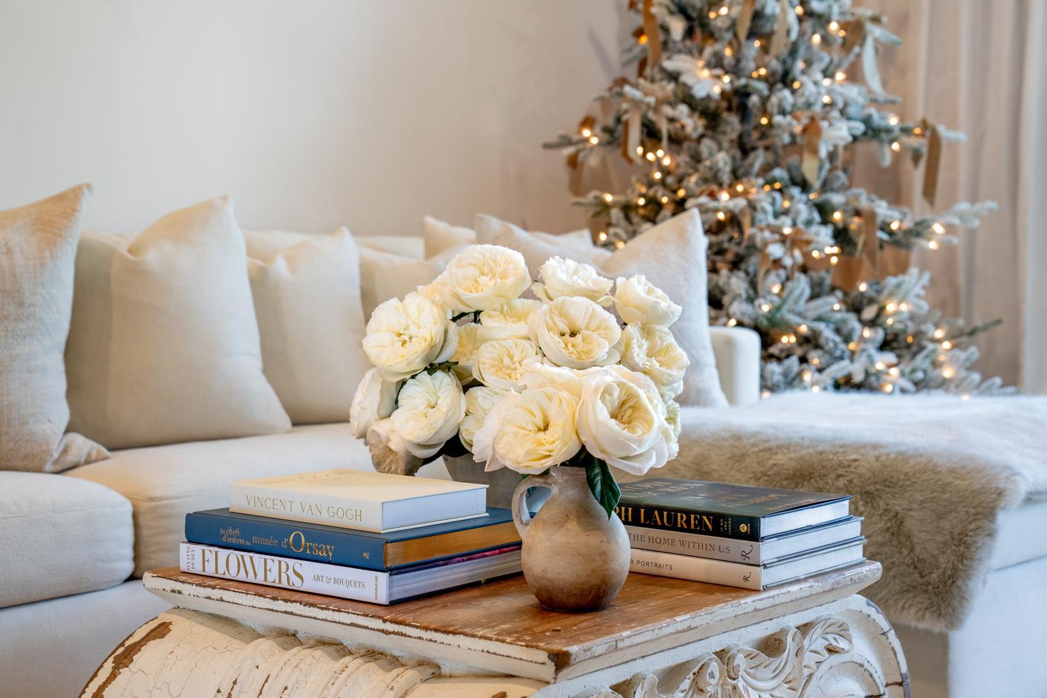 Christmas floral coffee table arrangement