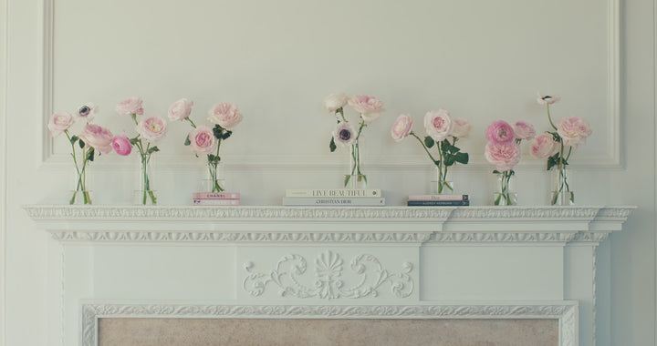 Pink Taffeta Rose Bouquet Styling in Bud Vases