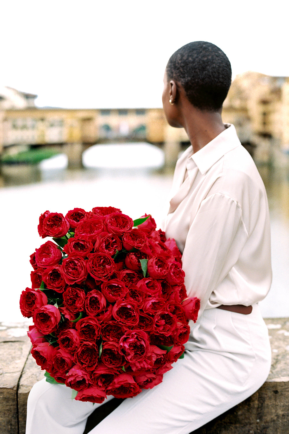 Oversized Bouquet of Tess Red Roses by David Austin Rose Bouquets